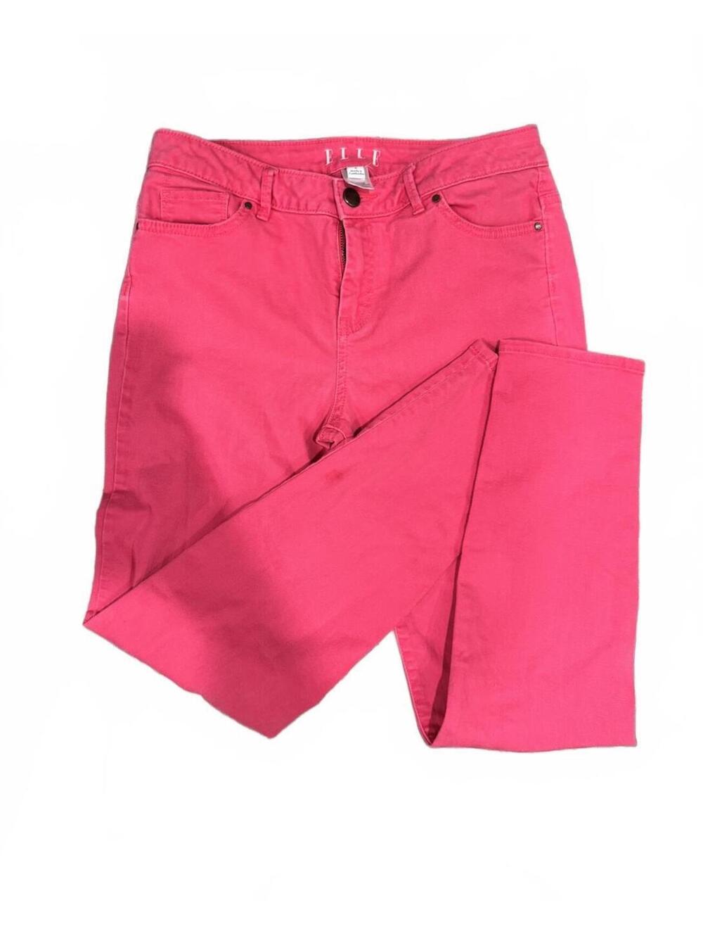 ELLE Pink Stretch Straight Leg Jeans Size 6